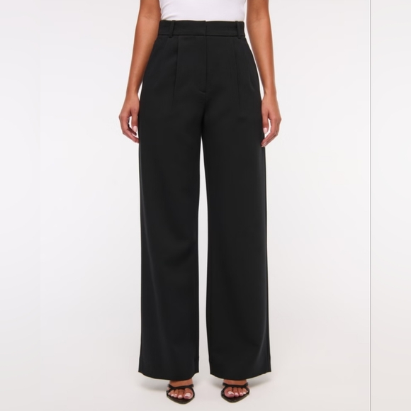 Abercrombie & Fitch Sloane Tailored Wide Leg Pant In Black - Size 26/2 Regular - Picture 2 of 9